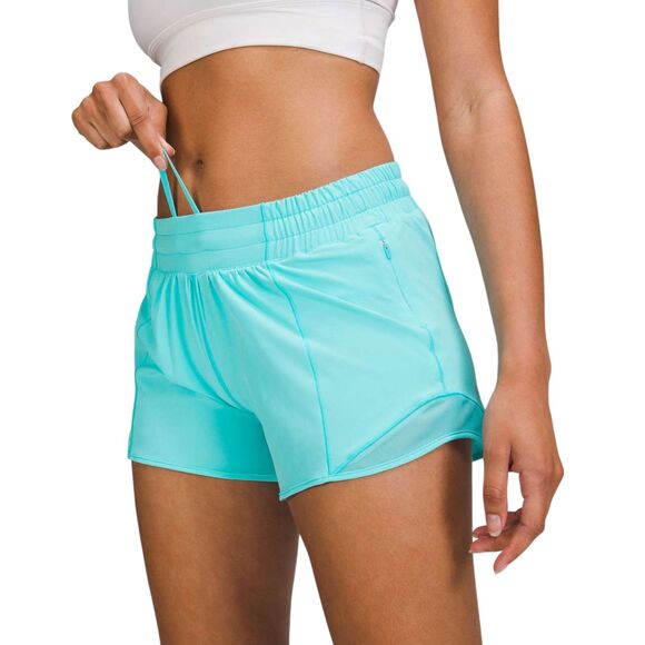 Lululemon Hotty Hot Low-Rise Lined Short 4" Electric Turquoise - Picture 1 of 9